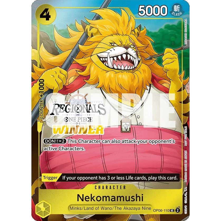 Image for Nekomamushi (Online Regional 2024 Vol. 3) [Winner] (OP06-110) (OP-PR) - One Piece Card Game