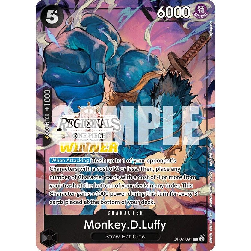 Image for Monkey.D.Luffy (091) (Offline Regional 2024 Vol. 3) [Winner] (OP07-091) (OP-PR) - One Piece Card Game