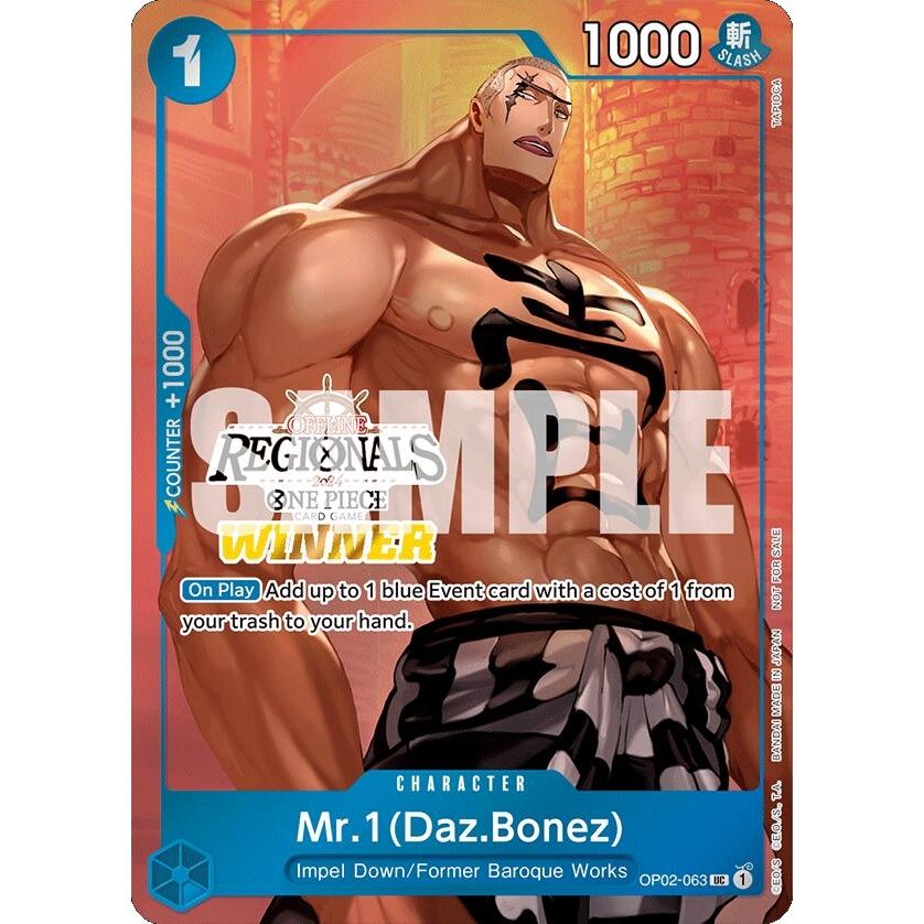 Image for Mr.1 (Daz.Bonez) (Offline Regional 2024 Vol. 3) [Winner] (OP02-063) (OP-PR) - One Piece Card Game
