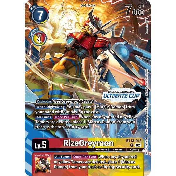 Image for RizeGreymon (Ultimate Cup 2024) (BT13-015 C) (BT13) - Digimon Card Game