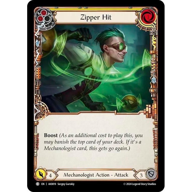 Image for Zipper Hit (Yellow) (AIO019) (ADD) - Flesh and Blood TCG