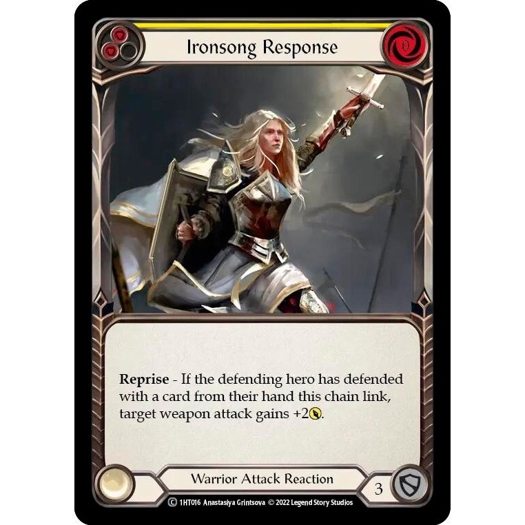 Image for Ironsong Response (Yellow) (1HT016) - Flesh and Blood TCG
