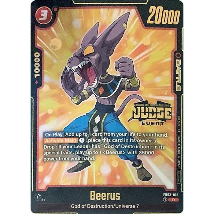 Image for Beerus - FB03-018 (Judge Pack (Event Judge) 02) (FB03-018) (DBSFW_TPR) - Dragon Ball Super: Fusion World