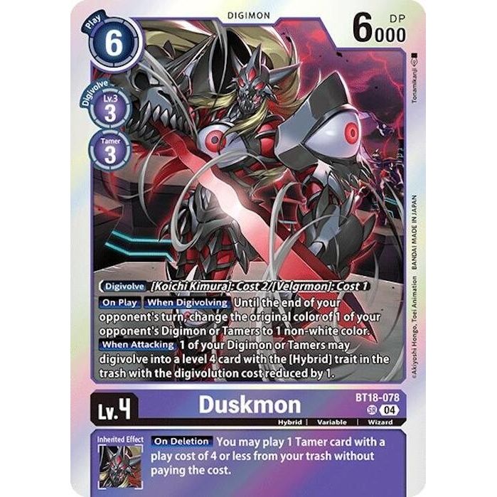 Image for Duskmon (BT18-078 SR) (BT18-19) - Digimon Card Game
