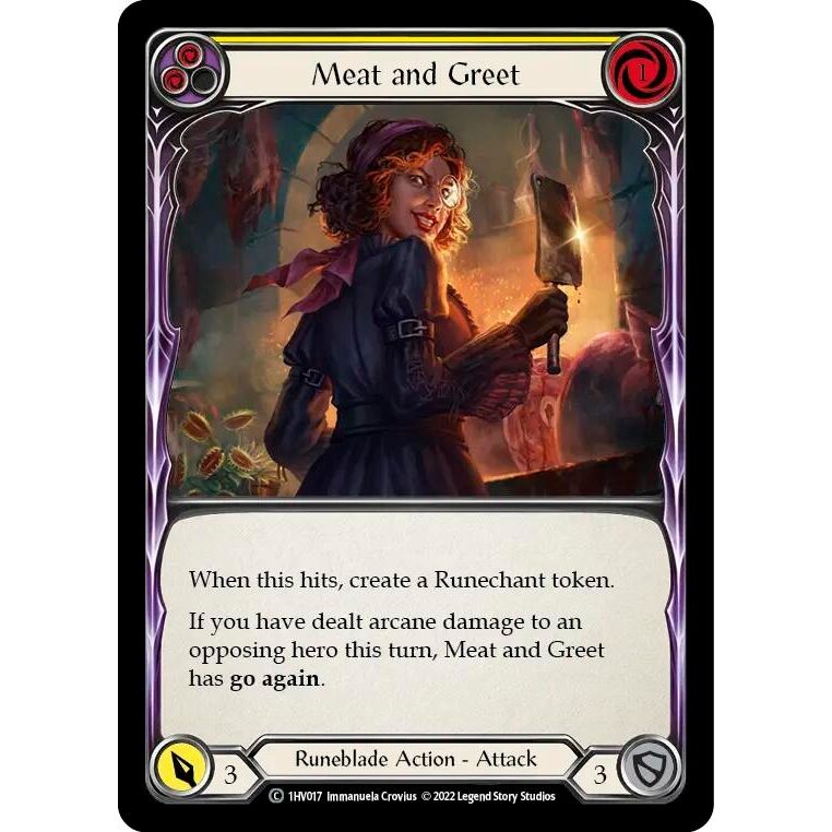 Image for Meat and Greet (Yellow) (1HV017) - Flesh and Blood TCG
