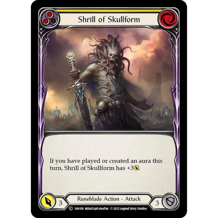 Image for Shrill of Skullform (Yellow) (1HV018) - Flesh and Blood TCG