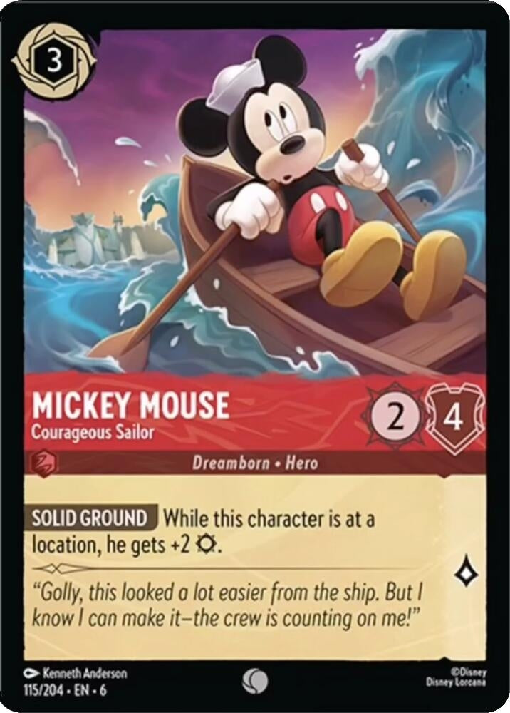 Image for Mickey Mouse - Courageous Sailor (115/204) (6) - Disney Lorcana