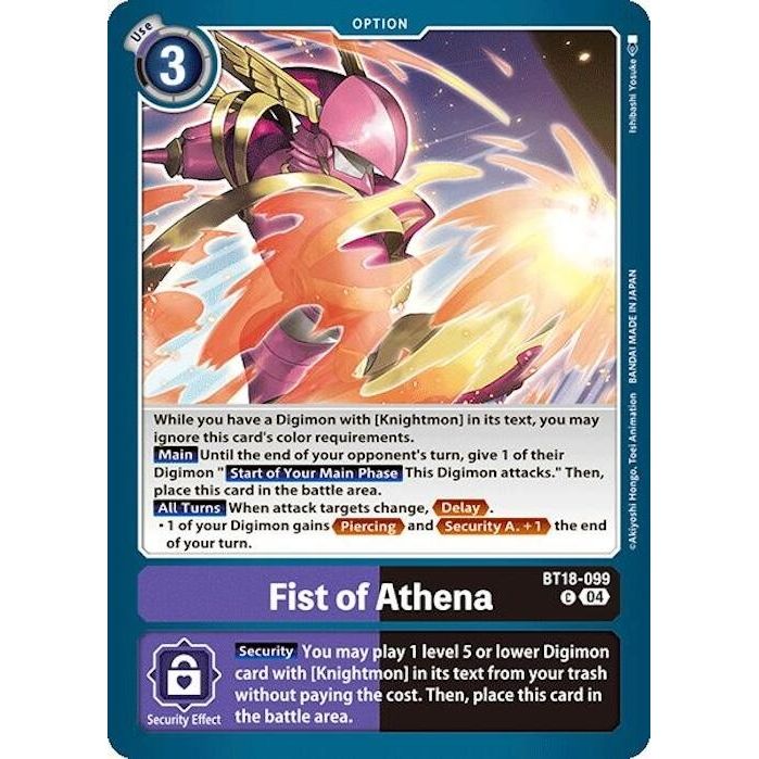 Image for Fist of Athena (BT18-099 C) (BT18-19) - Digimon Card Game