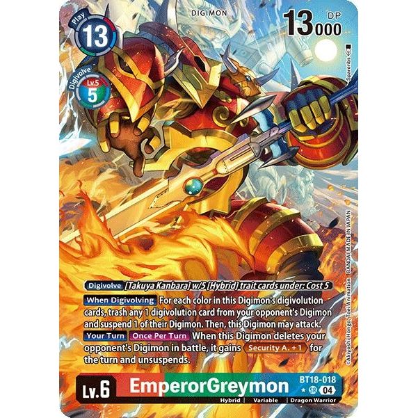 Image for EmperorGreymon (Alternate Art) (BT18-018 SR) (BT18-19) - Digimon Card Game