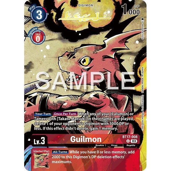 Image for Guilmon (Signed) (BT17-008 U) (BT18-19) - Digimon Card Game