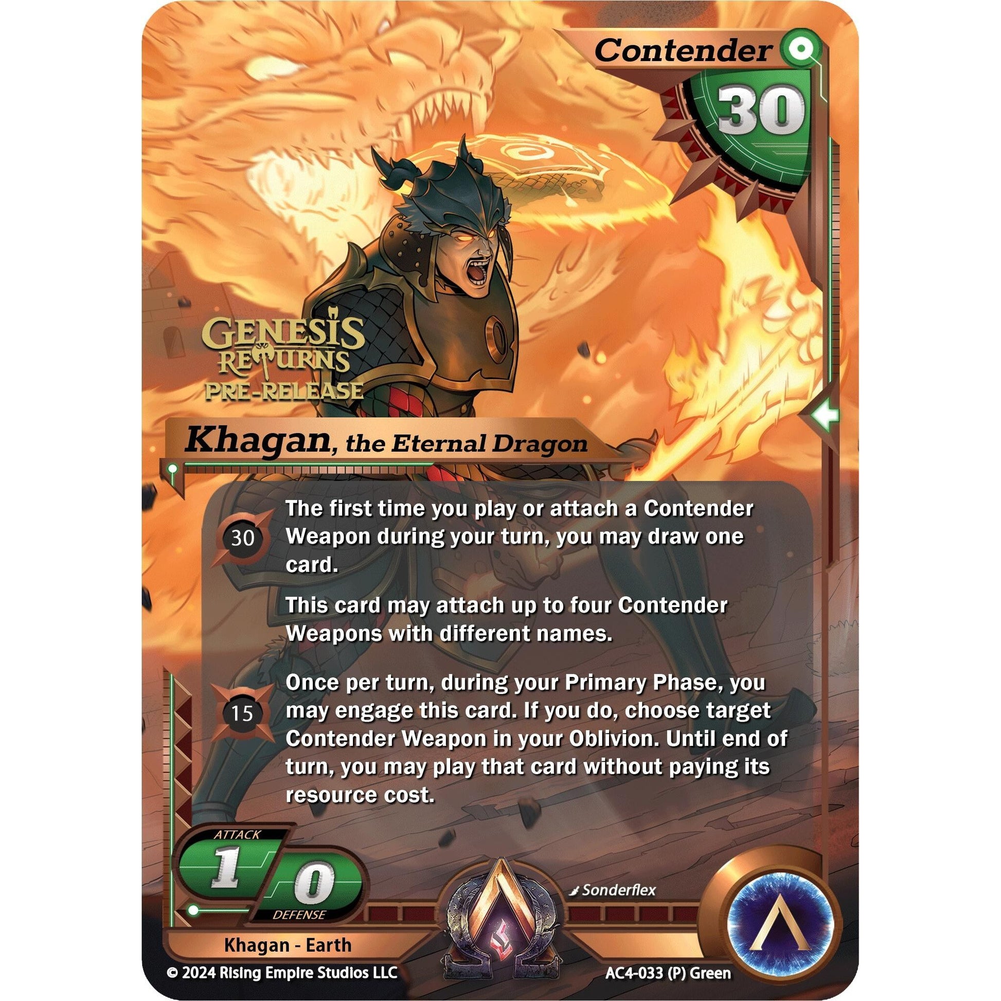 Image for Khagan, the Eternal Dragon (Pre-Release) (AC4-033) (AC4) - Alpha Clash
