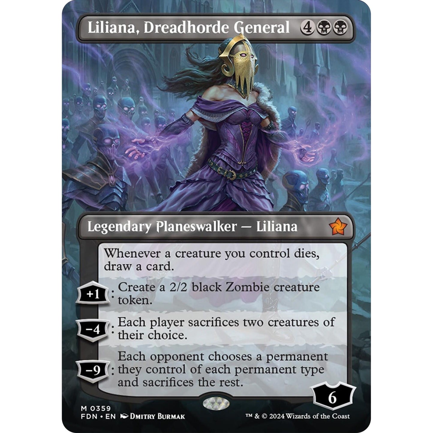 Image for Liliana, Dreadhorde General (Borderless) (359) (FDN) - Magic: The Gathering