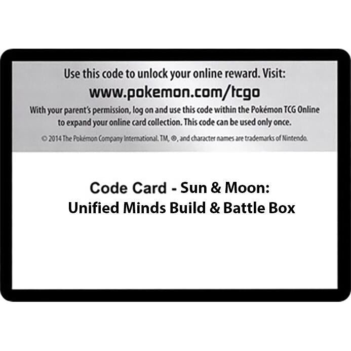 Image for Code Card - Sun & Moon Unified Minds Build & Battle Box (SM11) - Pokemon