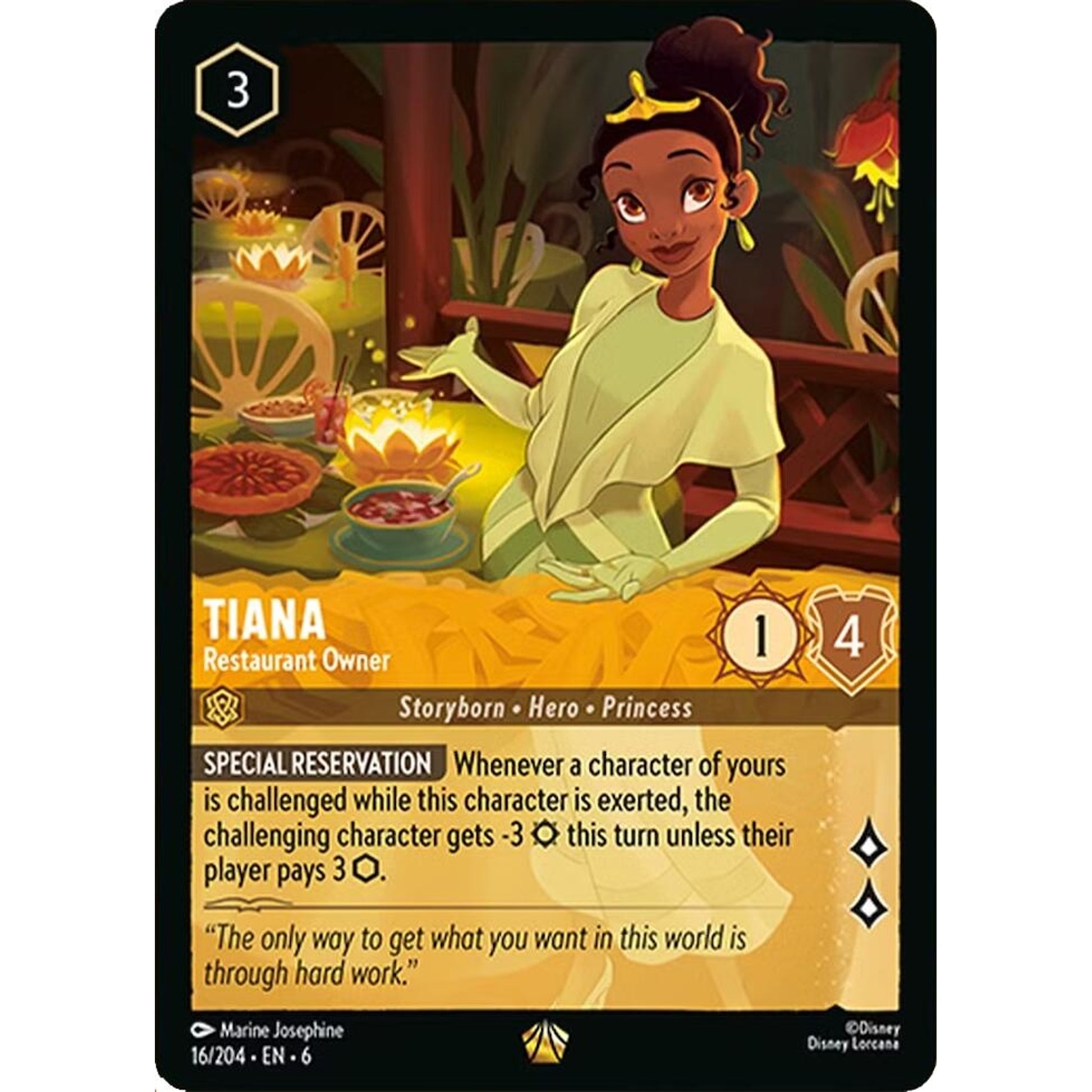 Image for Tiana - Restaurant Owner (16/204) (6) - Disney Lorcana