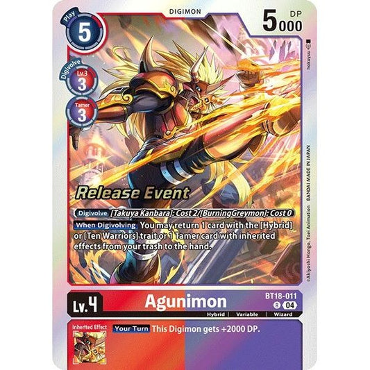 Image for Agunimon (BT18-011 R) (BT18-19_PR) - Digimon Card Game