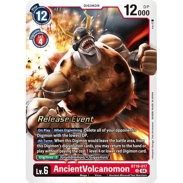 Image for AncientVolcanomon (BT18-017 U) (BT18-19_PR) - Digimon Card Game
