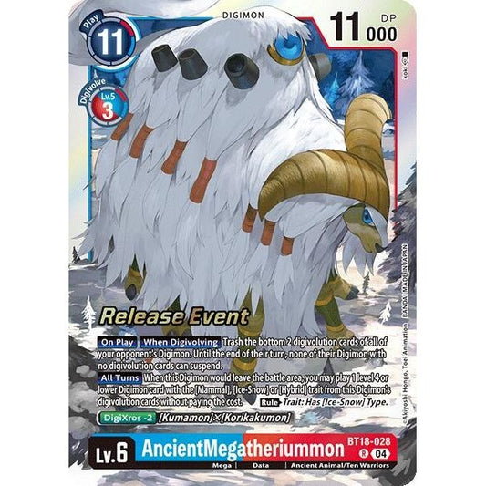 Image for AncientMegatheriummon (BT18-028 R) (BT18-19_PR) - Digimon Card Game