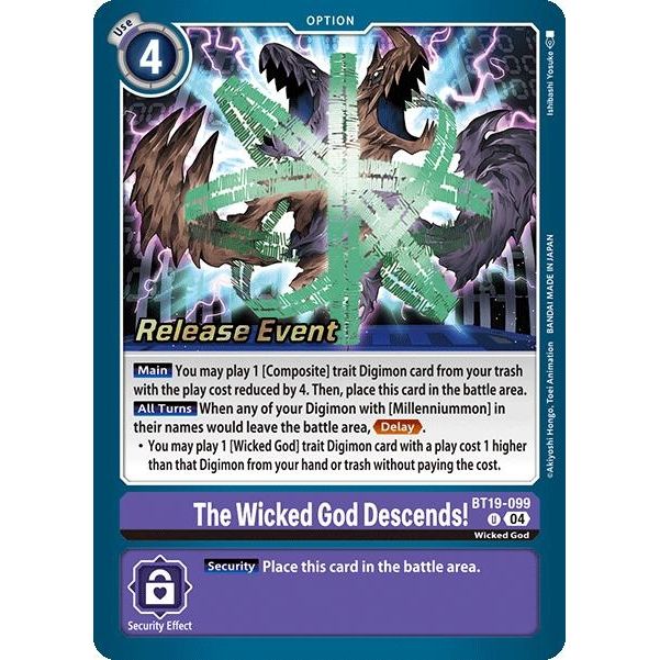 Image for The Wicked God Descends! (BT19-099 U) (BT18-19_PR) - Digimon Card Game
