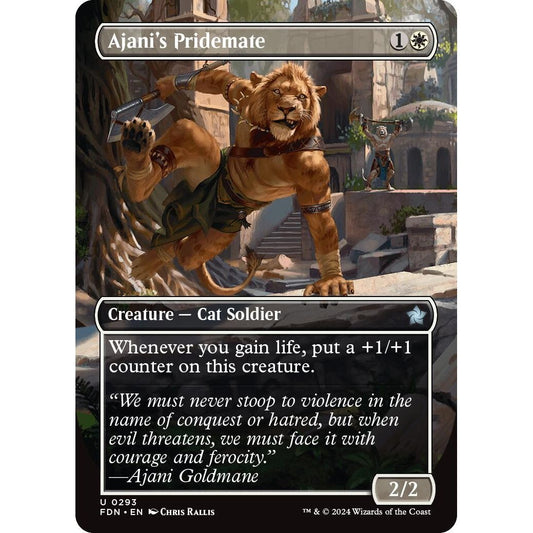 Image for Ajani's Pridemate (Borderless) (293) (FDN) - Magic: The Gathering