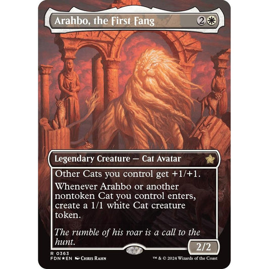 Image for Arahbo, the First Fang (Borderless) (Mana Foil) (363) (FDN) - Magic: The Gathering