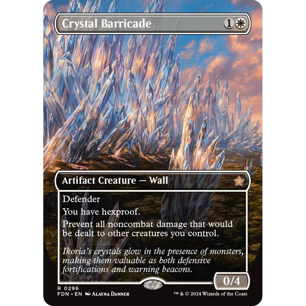 Image for Crystal Barricade (Borderless) (296) (FDN) - Magic: The Gathering