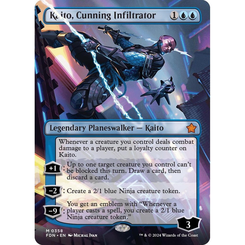 Image for Kaito, Cunning Infiltrator (Borderless) (358) (FDN) - Magic: The Gathering