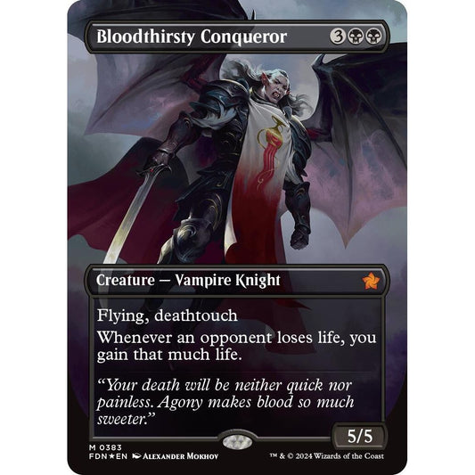 Image for Bloodthirsty Conqueror (Borderless) (Mana Foil) (383) (FDN) - Magic: The Gathering