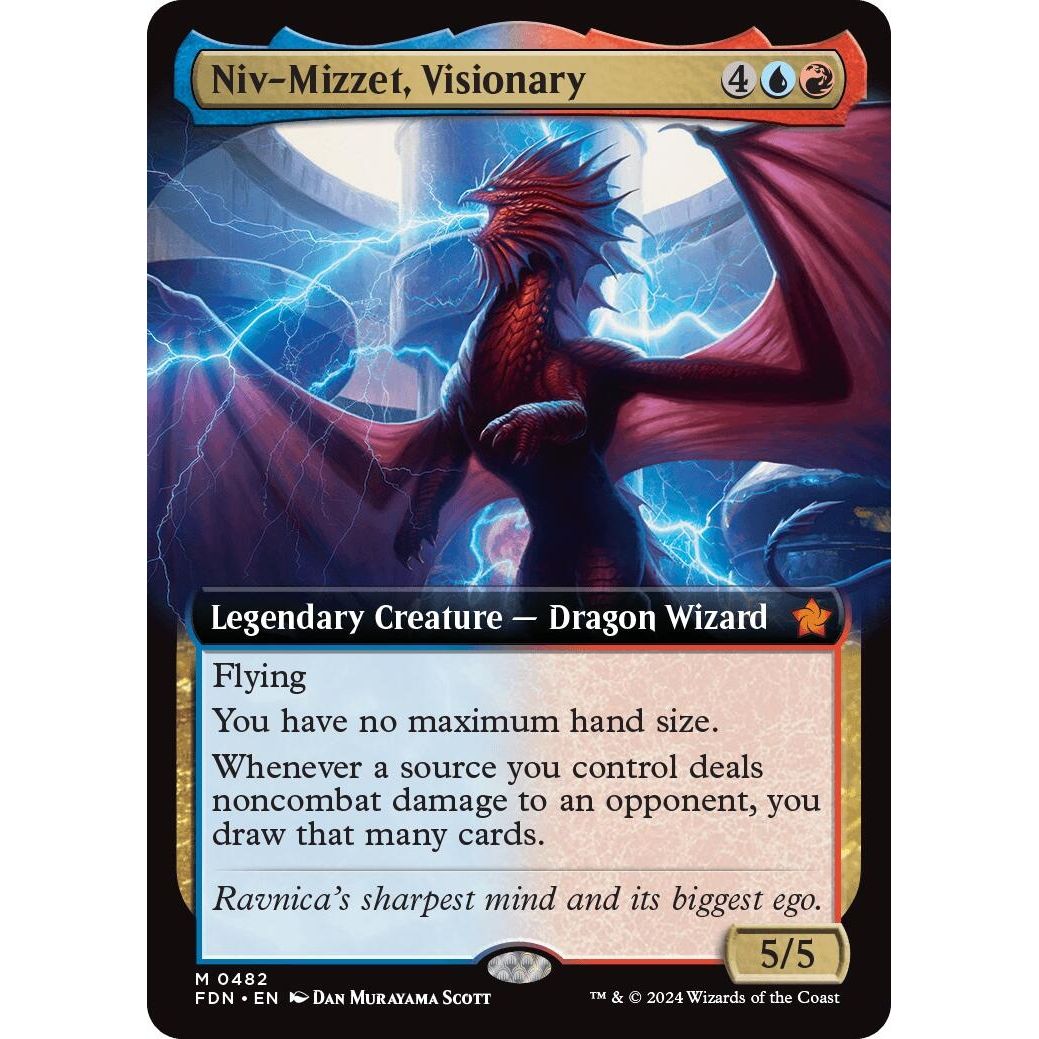 Image for Niv-Mizzet, Visionary (Extended Art) (482) (FDN) - Magic: The Gathering