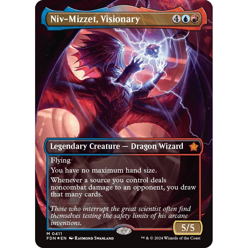 Image for Niv-Mizzet, Visionary (Borderless) (Mana Foil) (411) (FDN) - Magic: The Gathering