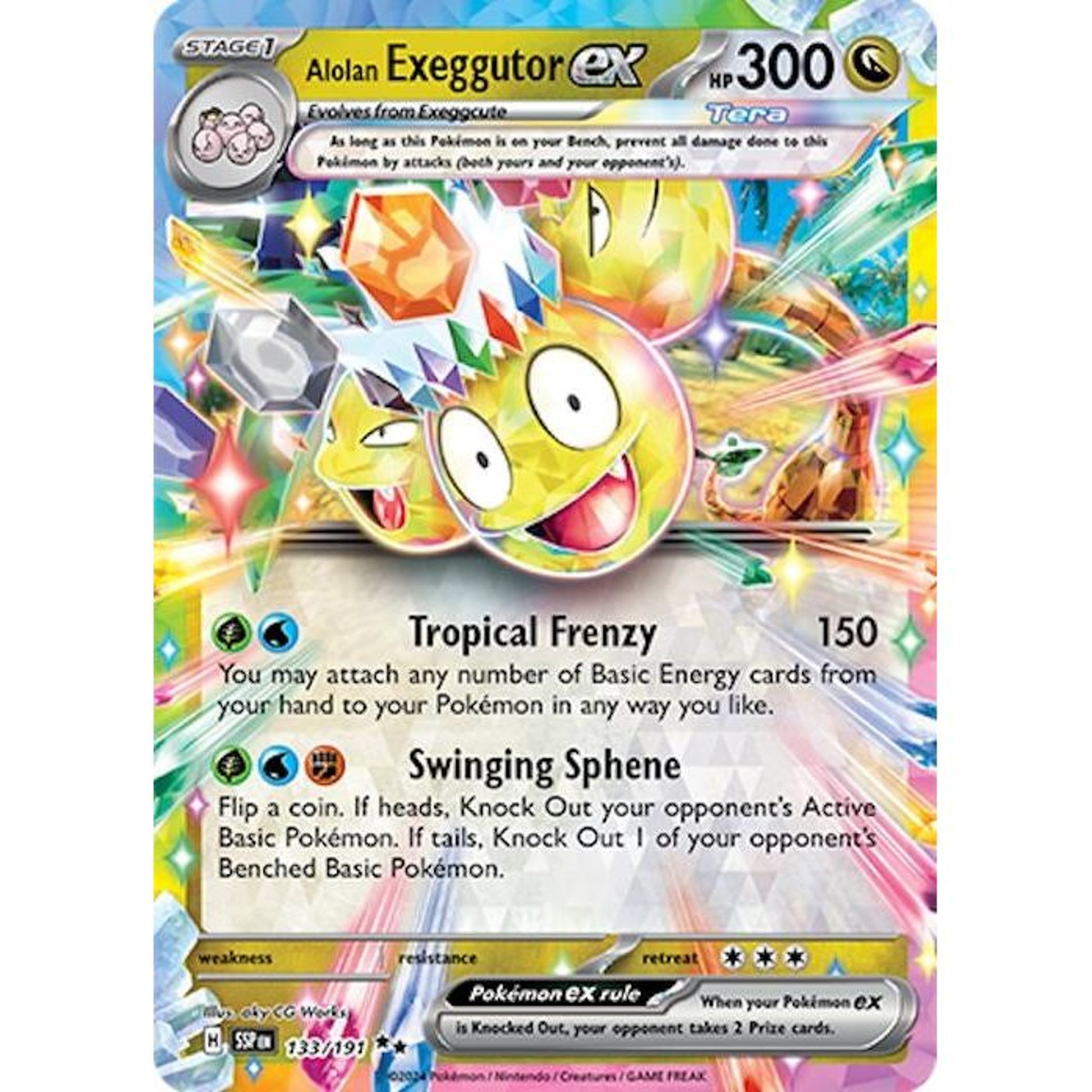 Image for Alolan Exeggutor ex (133/191) (SSP) - Pokemon