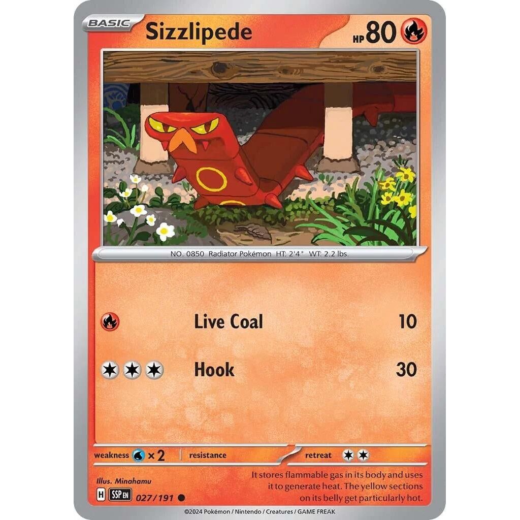 Image for Sizzlipede (027/191) (SSP) - Pokemon
