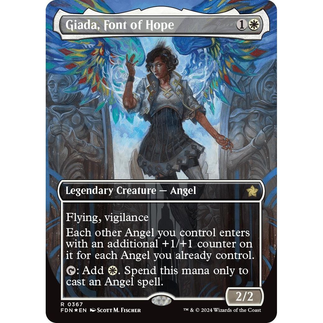 Image for Giada, Font of Hope (Borderless) (Mana Foil) (367) (FDN) - Magic: The Gathering