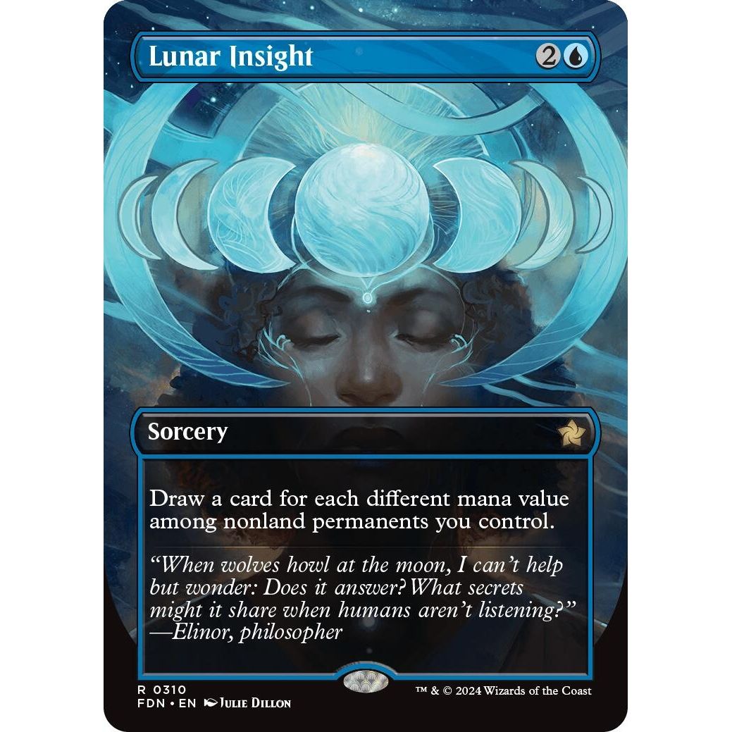 Image for Lunar Insight (Borderless) (310) (FDN) - Magic: The Gathering