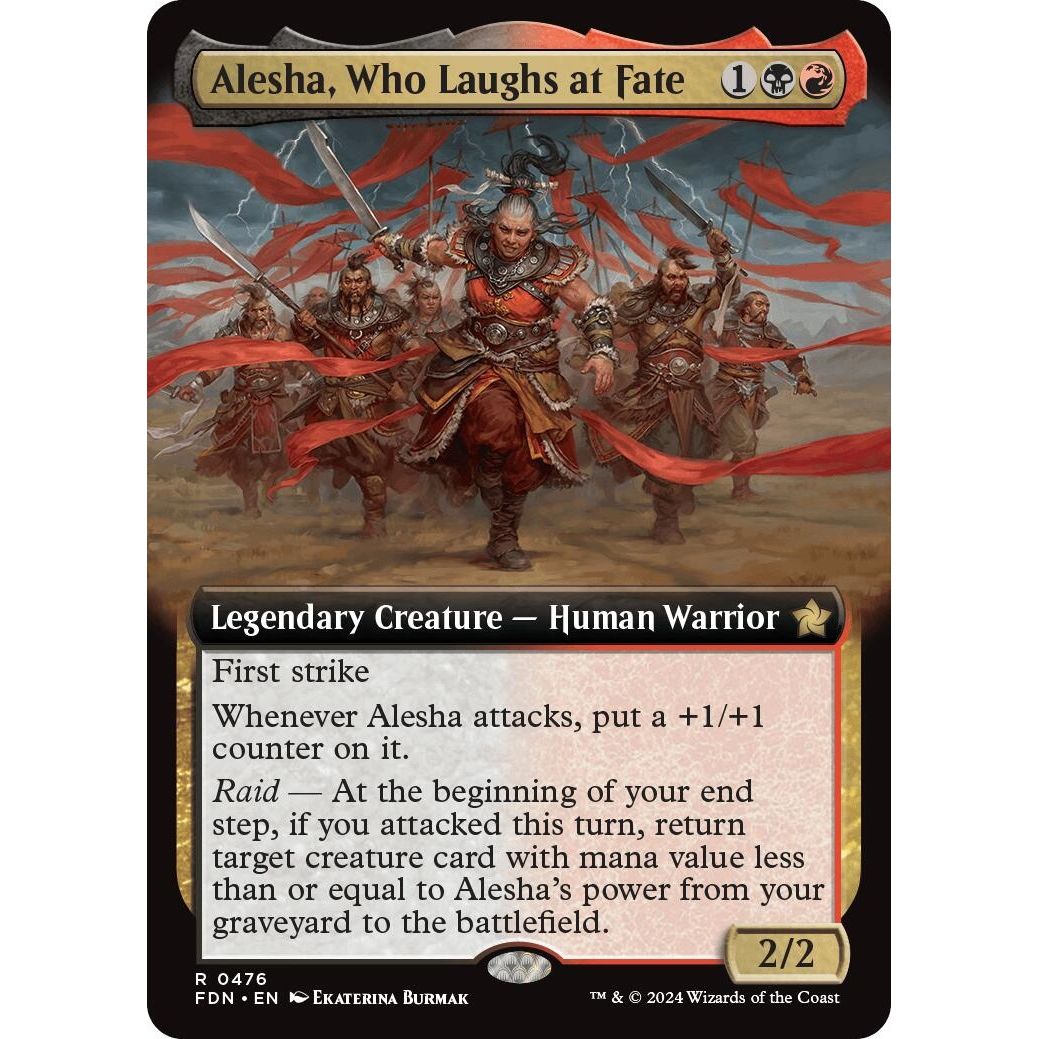 Image for Alesha, Who Laughs at Fate (Extended Art) (476) (FDN) - Magic: The Gathering