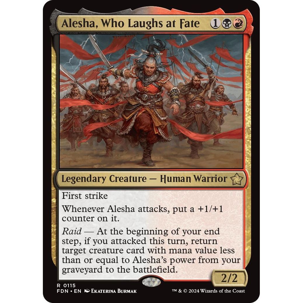 Image for Alesha, Who Laughs at Fate (115) (FDN) - Magic: The Gathering