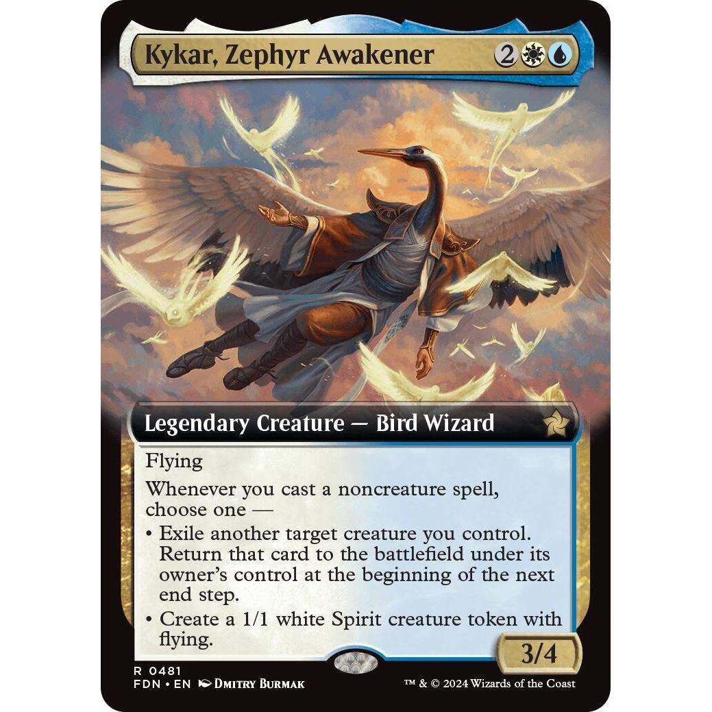 Image for Kykar, Zephyr Awakener (Extended Art) (481) (FDN) - Magic: The Gathering