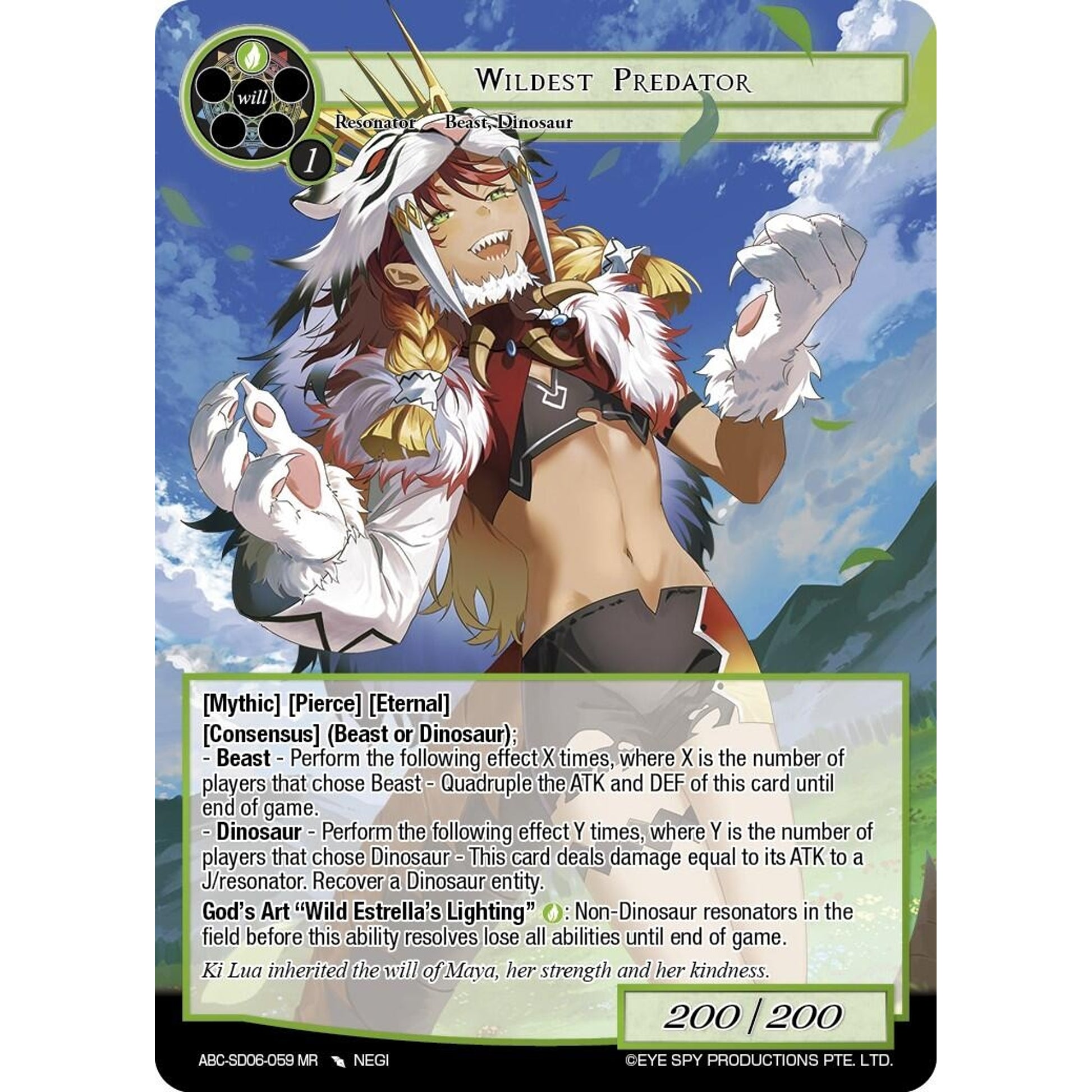 Image for Wildest Predator (ABC-SD06-059) (ABC-SD06-059 MR) (ABC-SD) - Force of Will