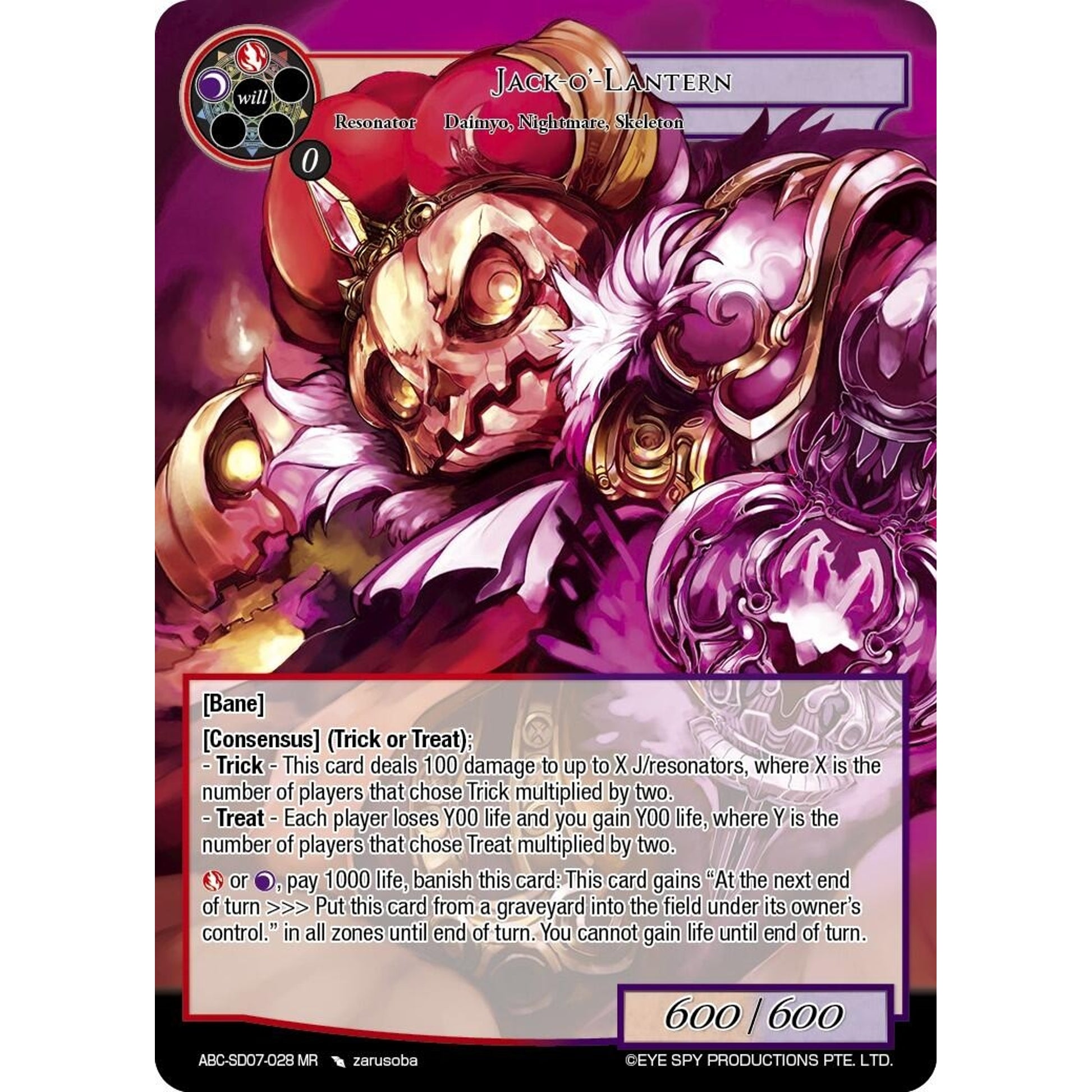 Image for Jack-O'-Lantern (ABC-SD07-028 MR) (ABC-SD) - Force of Will