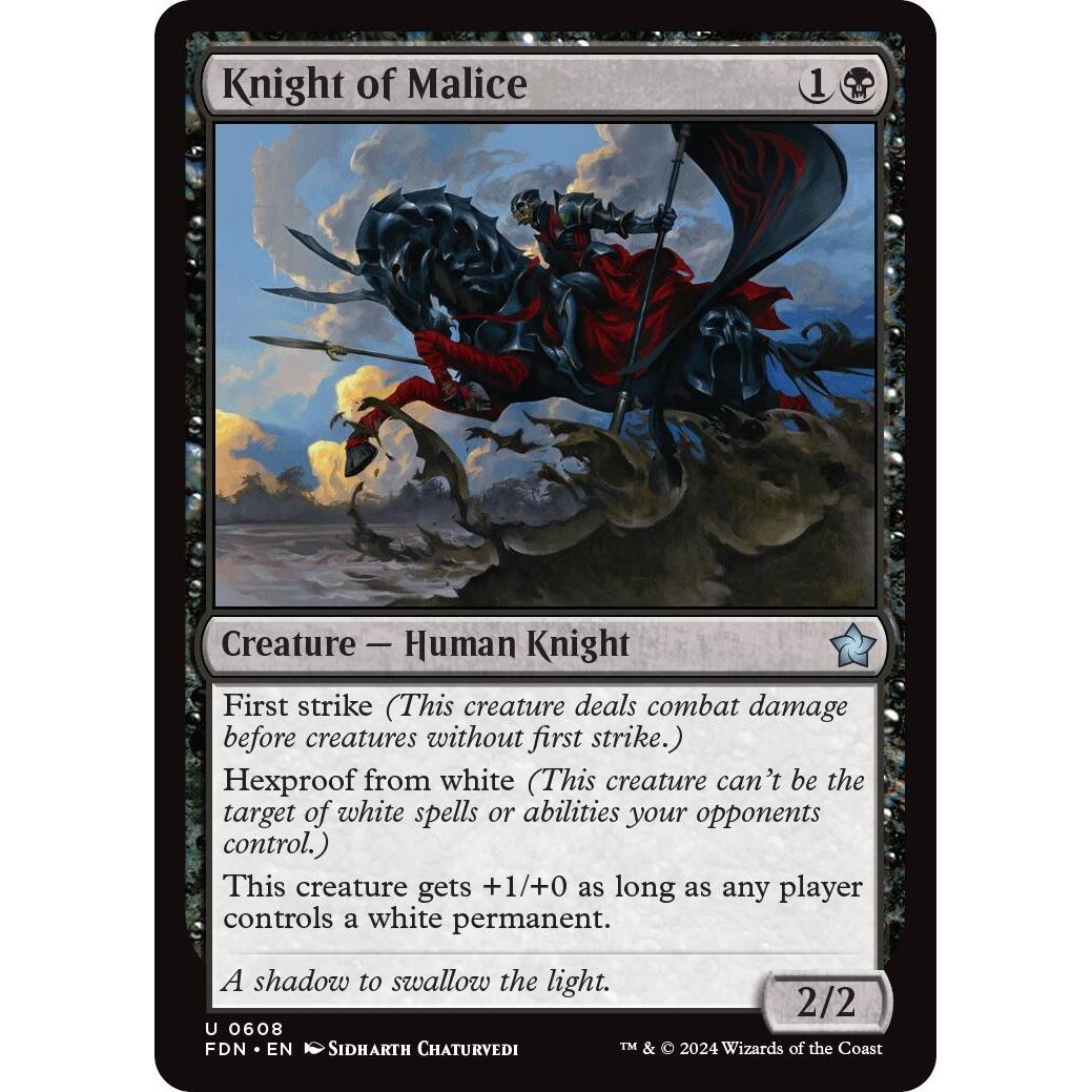 Image for Knight of Malice (608) (FDN) - Magic: The Gathering