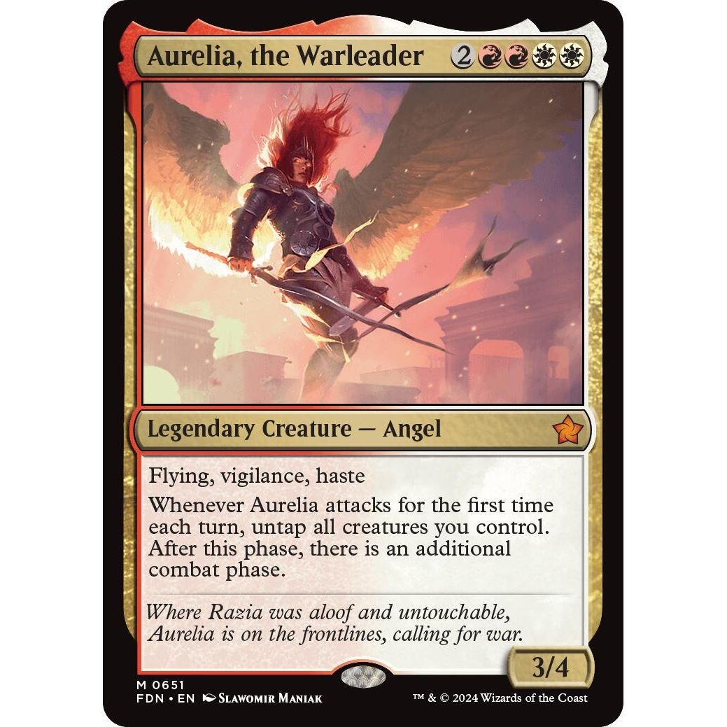 Image for Aurelia, the Warleader (651) (FDN) - Magic: The Gathering