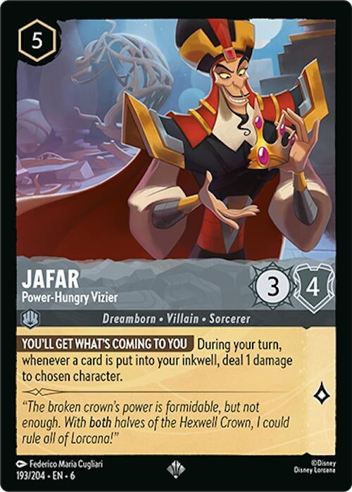 Image for Jafar - Power-Hungry Vizier (193/204) (6) - Disney Lorcana