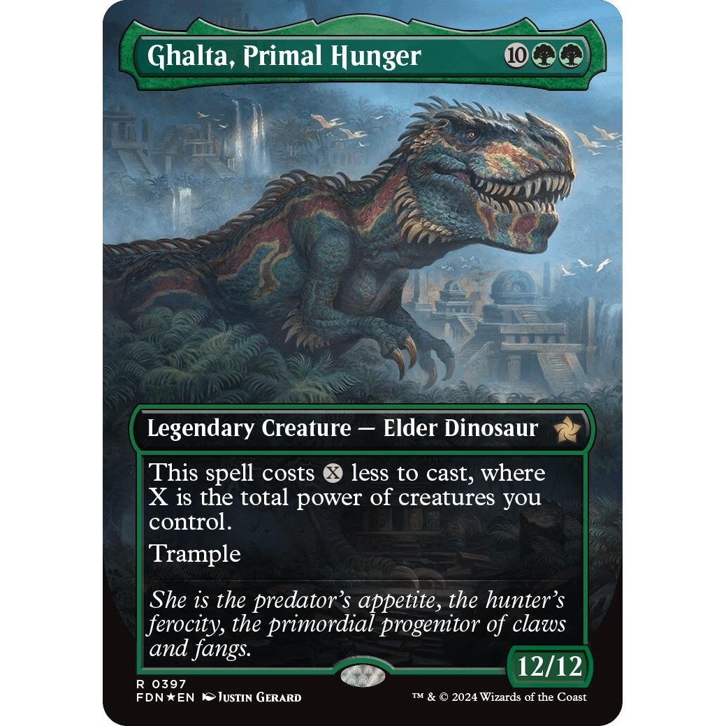 Image for Ghalta, Primal Hunger (Borderless) (Mana Foil) (397) (FDN) - Magic: The Gathering
