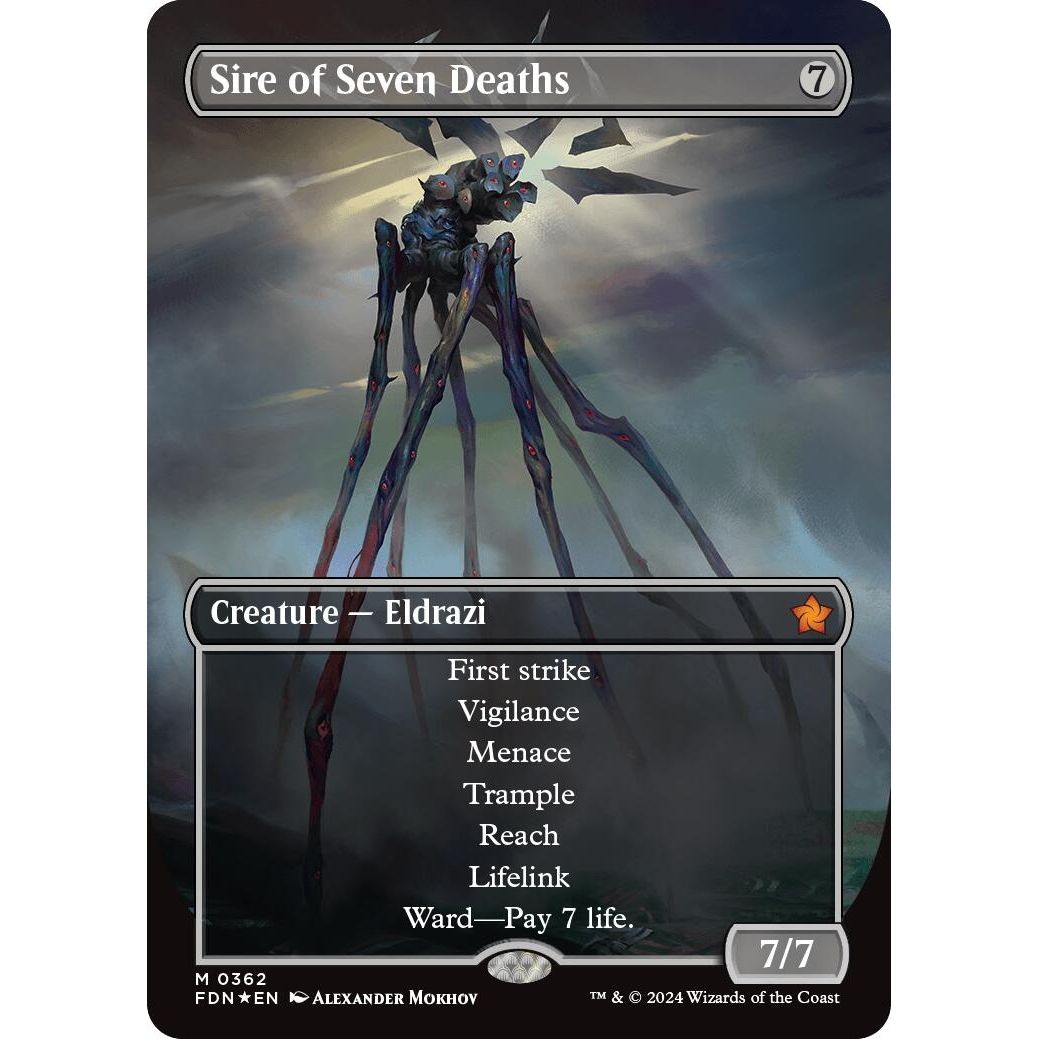 Image for Sire of Seven Deaths (Borderless) (Mana Foil) (362) (FDN) - Magic: The Gathering