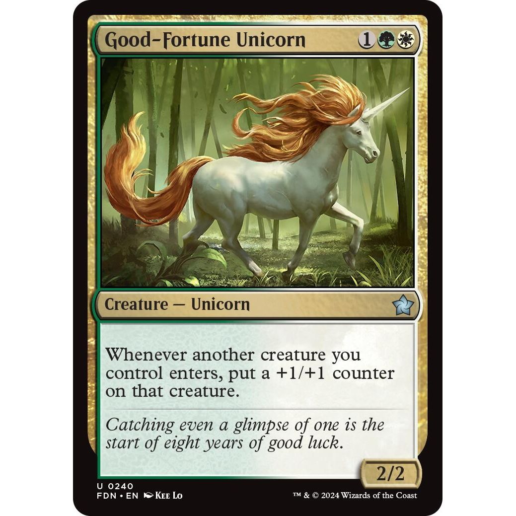 Image for Good-Fortune Unicorn (240) (FDN) - Magic: The Gathering