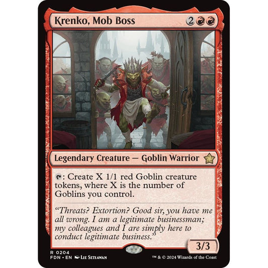 Image for Krenko, Mob Boss (204) (FDN) - Magic: The Gathering