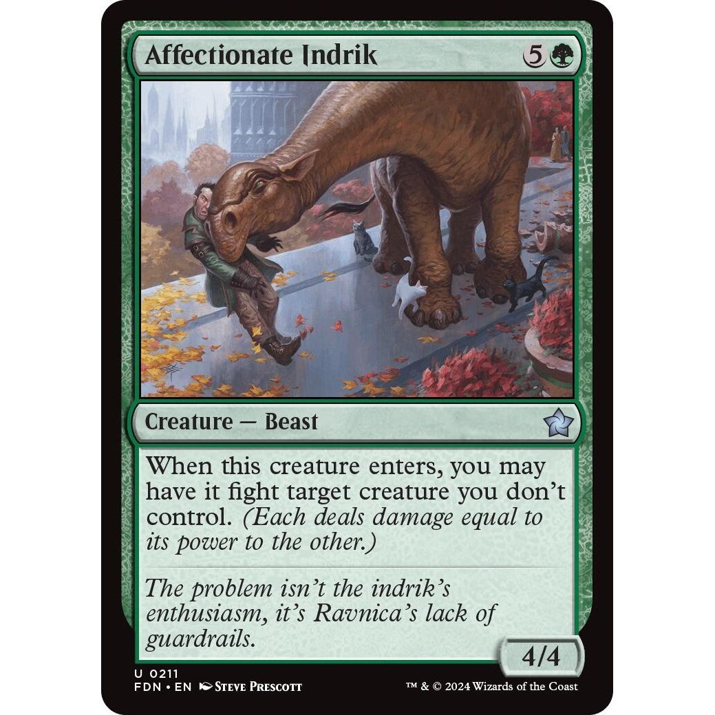 Image for Affectionate Indrik (211) (FDN) - Magic: The Gathering