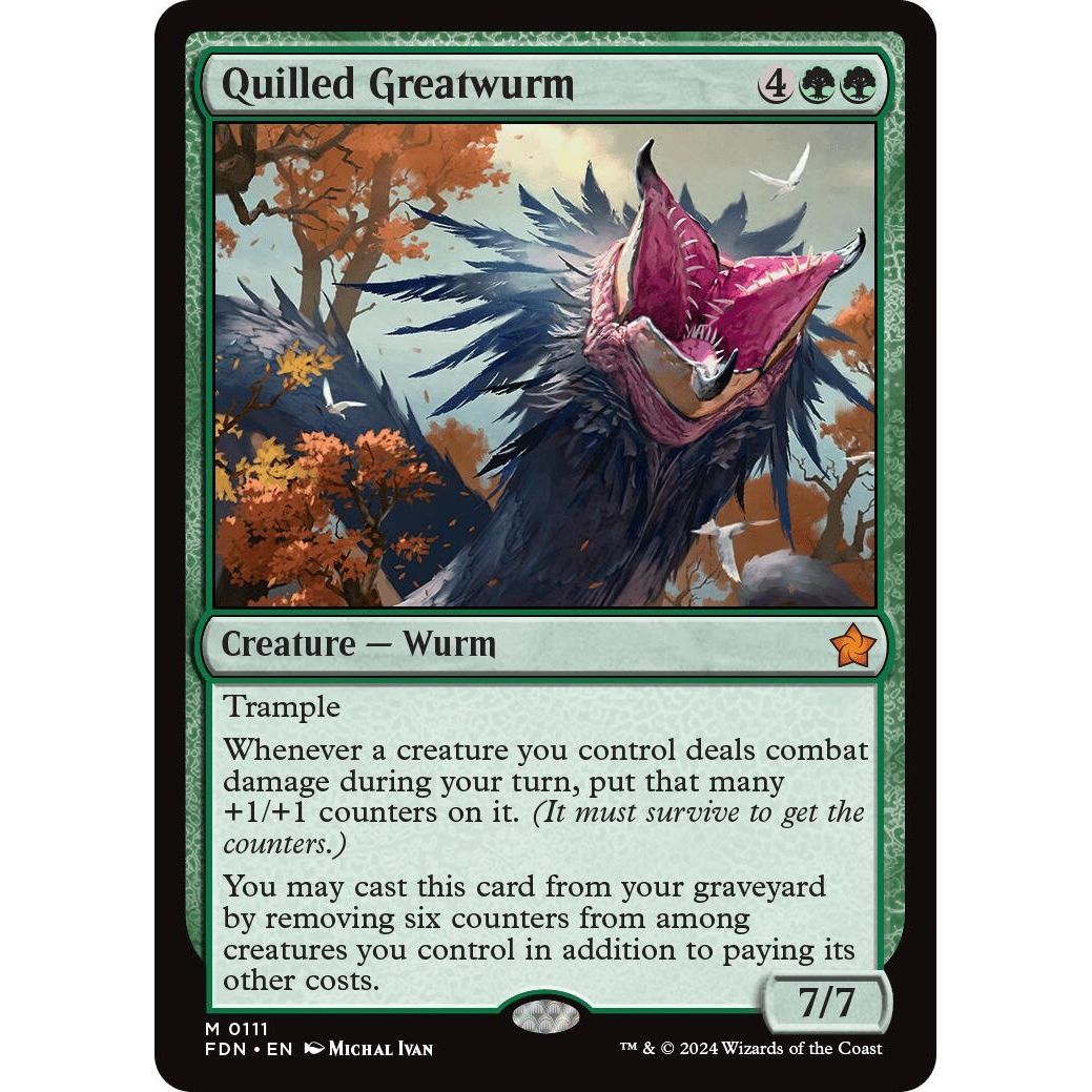 Image for Quilled Greatwurm (111) (FDN) - Magic: The Gathering