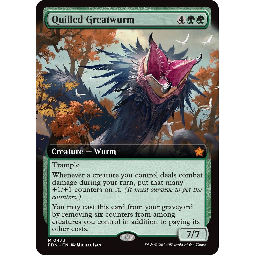 Image for Quilled Greatwurm (Extended Art) (473) (FDN) - Magic: The Gathering