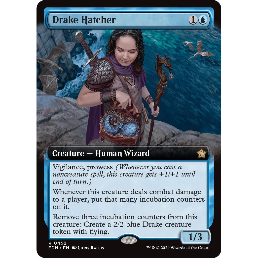Image for Drake Hatcher (Extended Art) (452) (FDN) - Magic: The Gathering