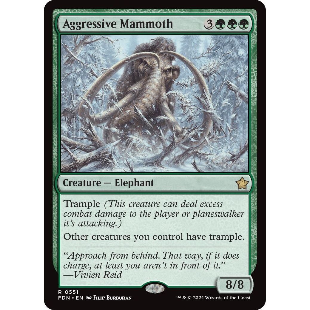 Image for Aggressive Mammoth (551) (FDN) - Magic: The Gathering